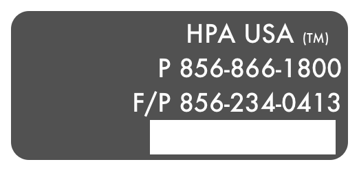 HPA USA (TM) 
P 856-866-1800
F/P 856-234-0413
info@hpaus.com